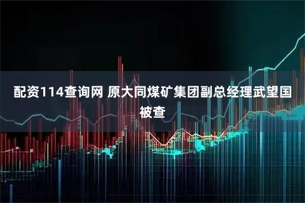 配资114查询网 原大同煤矿集团副总经理武望国被查